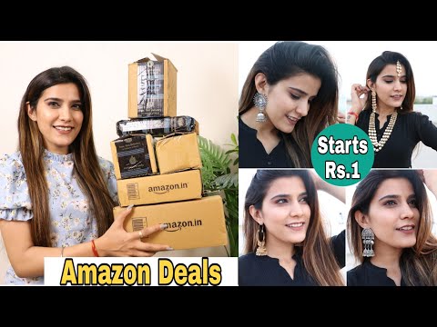 AMAZON Haul Starting Rs.1 🤫 | Collective Haul, Nails, Masks, Insta Store Jewelry | Super Style Tips