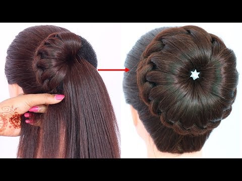 new bun hairstyle for wedding and party || trending hairstyle || party hairstyle || updo hairstyle
