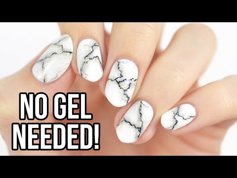 Realistic White Marble Nails Using REGULAR NAIL POLISH!