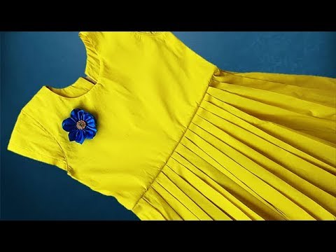 DIY Simple Pleated Cute Baby Frock Cutting And Stitching Tutorial