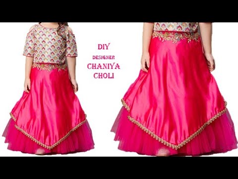 DIY Designer Chaniya Choli\Cold Shoulder Crop Top With Ruffled Skirt