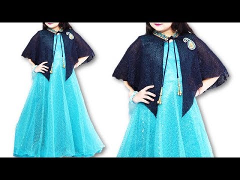 DIY Designer Cape Gown for 10 Year Girl Step By step Full Tutorial