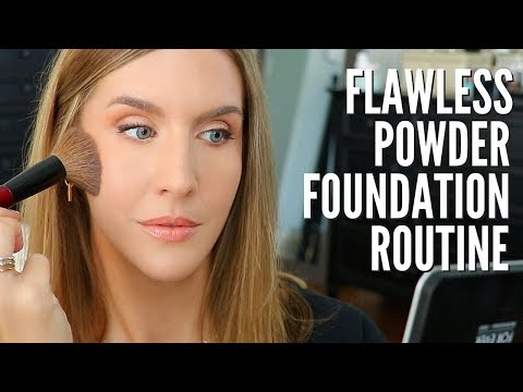 How to Apply POWDER FOUNDATION Without Looking Cakey | Routine for ANY Skin Type