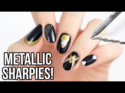 5 Metallic Nail Art Designs Using SHARPIES!