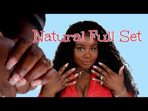♡ How I do my Acrylic Nails at Home ! | Natural Set