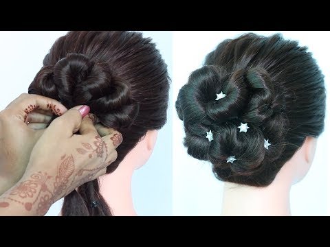 new bubble bun hairstyle trick || new hairstyle || messy bun || cute hairstyles || prom hairstyles