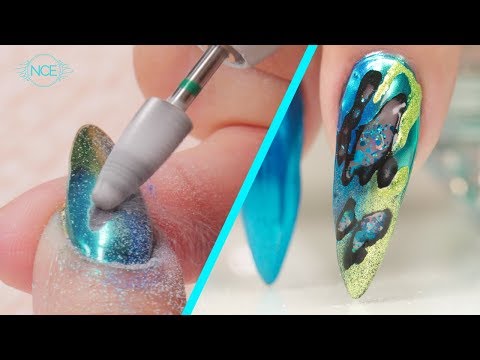 3D Nail Art using E-File and Neon Chrome Powders