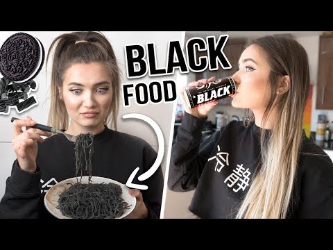 I Only Ate BLACK Food For 24 HOURS Challenge!