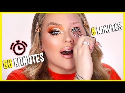 60 MINUTE VS. 6 MINUTE Makeup Challenge! | NikkieTutorials