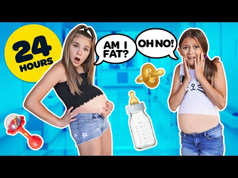 24 Hours Being PREGNANT Challenge in PUBLIC with TWINS **FUNNY REACTIONS** 🍼 🎀 | Piper Rockelle