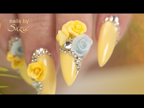 Spring Nails 3D Acrylic Flowers - Complete Nail Build Tutorial - Prep to Top Coat