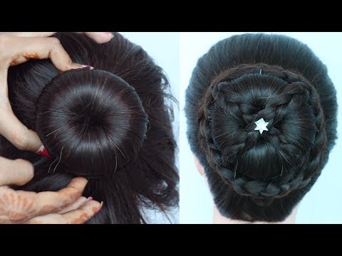 new latest juda hairstyle for gown, party, weddings, function, wedding guest, lehnga | bun hairstyle