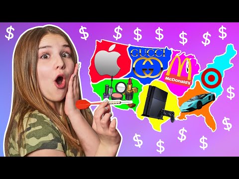 Throwing a Dart at a Map &amp; BUYING Whatever it Lands on CHALLENGE 🎯| Piper Rockelle