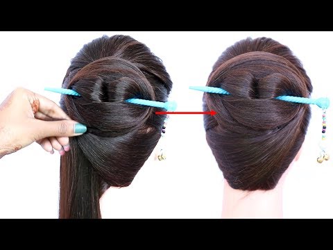 chinese bun hairstyle with using bun stick for summer | chignon bun | formal hairstyle | hairstyle